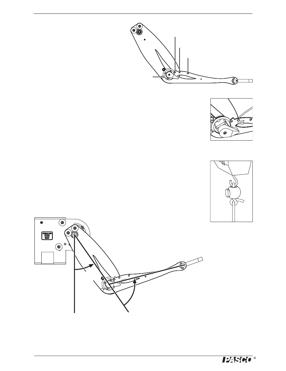 Attaching cords to the arm model, How angles are measured | PASCO ME-6807A Human Arm Model User Manual | Page 6 / 34