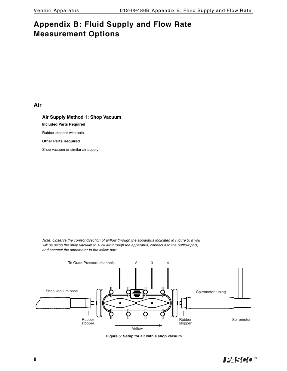 PASCO ME-8598 Venturi Apparatus User Manual | Page 8 / 16