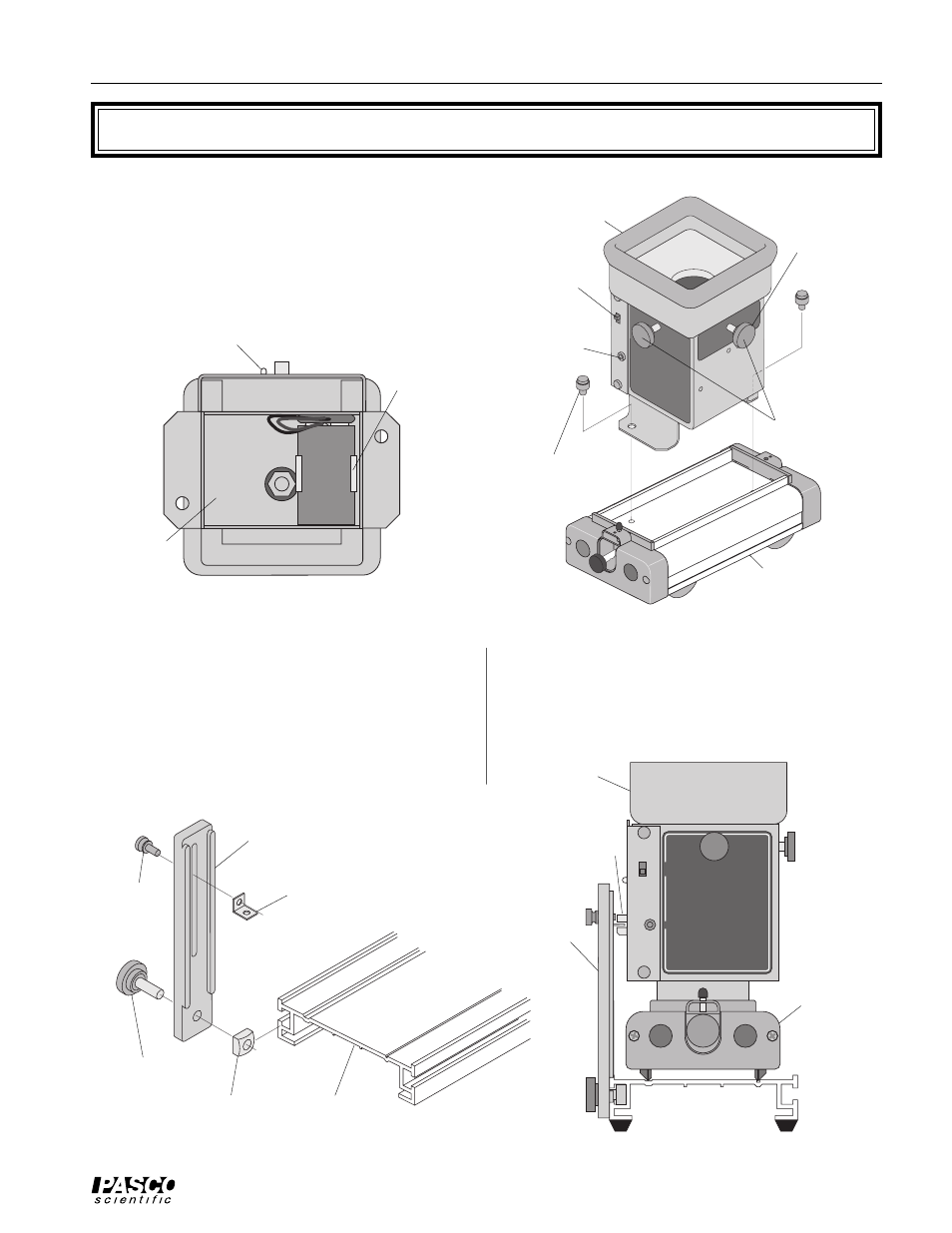 Assembly, Me-9486 ballistic cart accessory, Battery installation | Figure 1: battery installation, Figure 2: ballistic cart installation, Figure 3: using the trip bracket | PASCO ME-9486 BALLISTIC CART ACCESSORY User Manual | Page 7 / 34