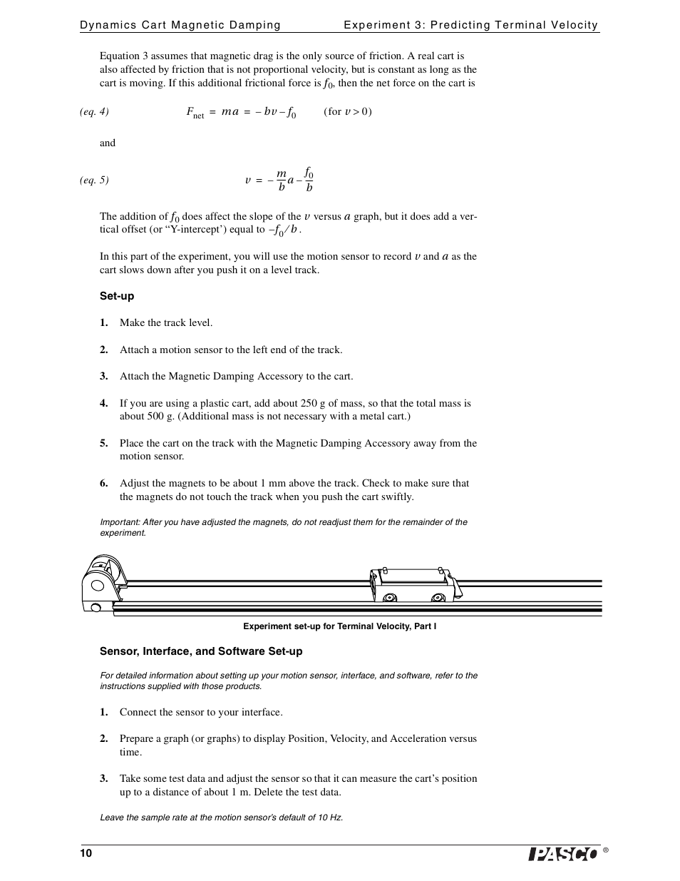 PASCO ME-6828 Dynamics Cart Magnetic Damping User Manual | Page 10 / 15