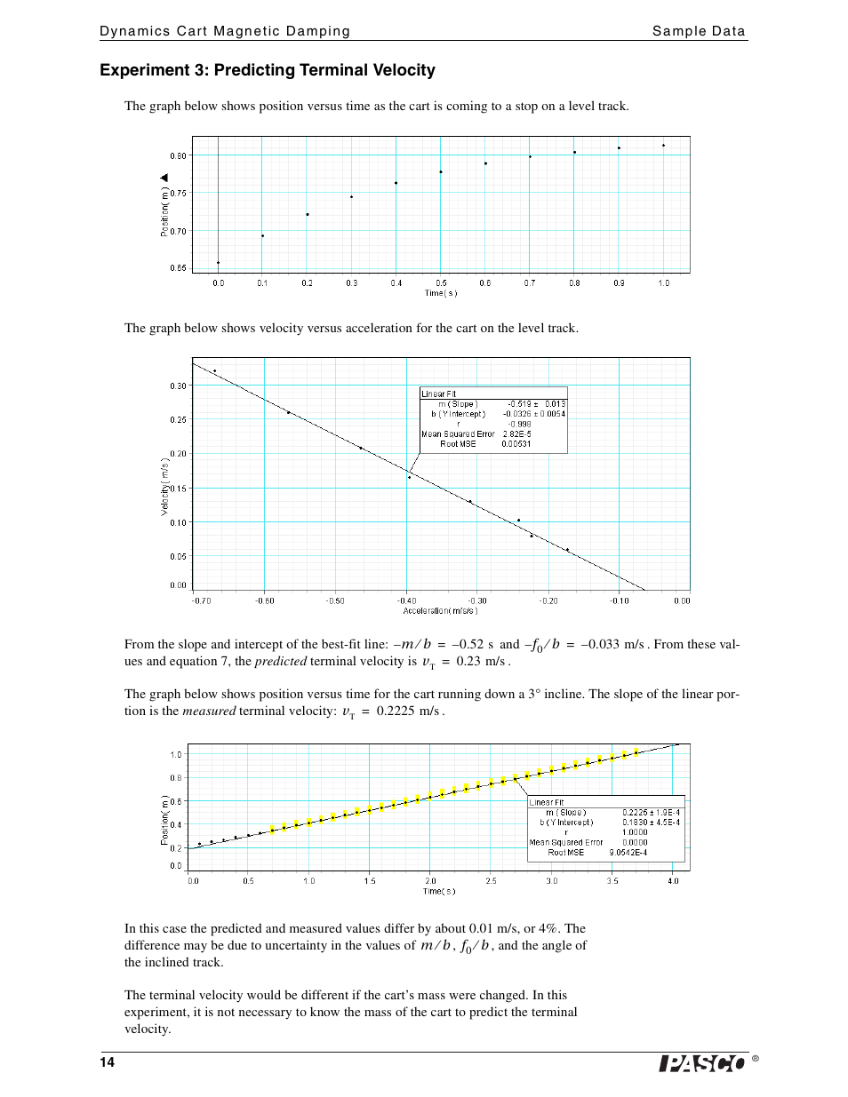 PASCO ME-6828 Dynamics Cart Magnetic Damping User Manual | Page 14 / 15