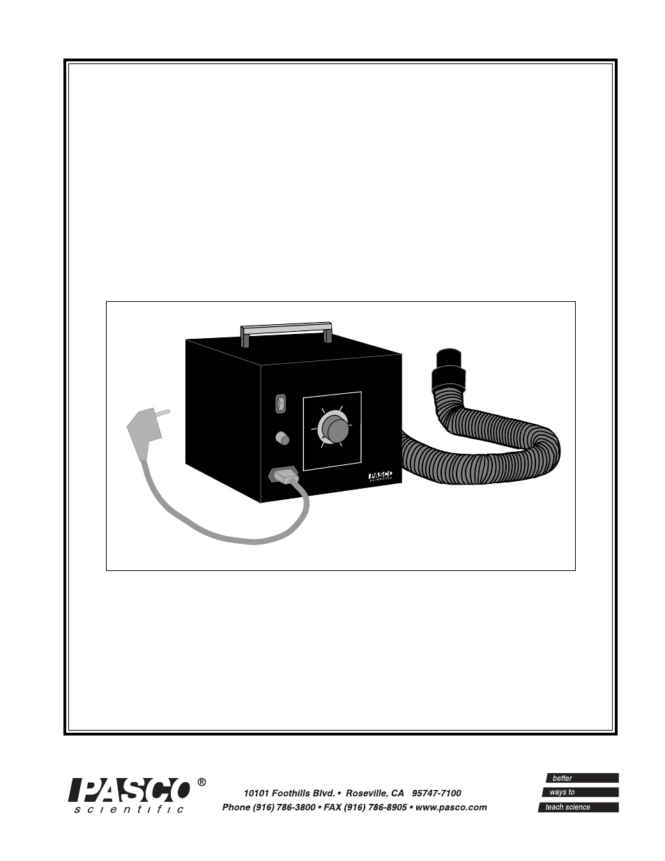 PASCO SF-9216 Variable Output Air Supply User Manual | 10 pages