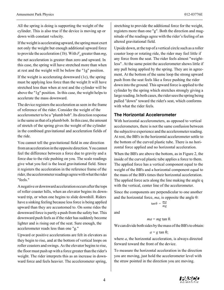 PASCO ME-9426A AMUSEMENT PARK PHYSICS User Manual | Page 8 / 18