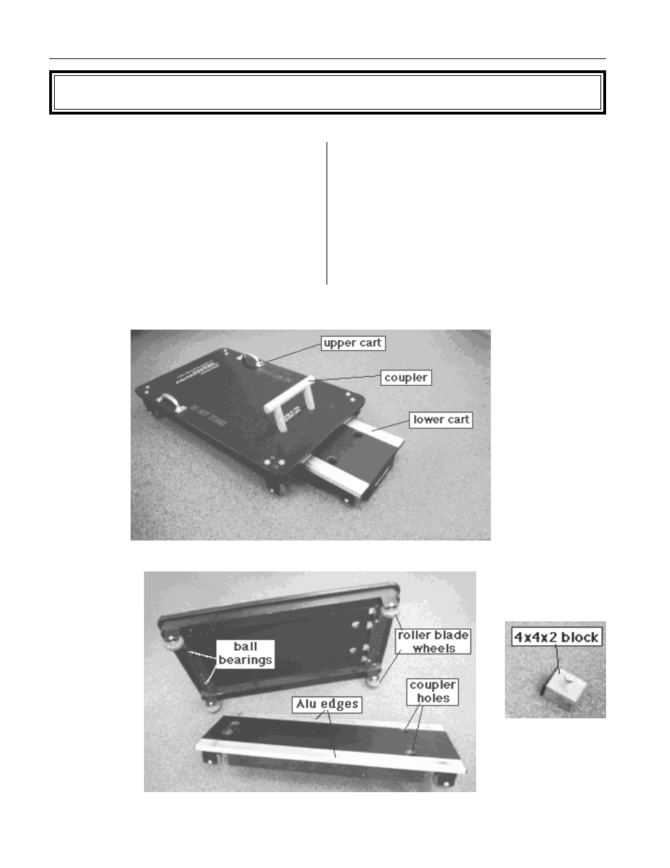 Equipment | PASCO SE-8747 Kinesthetics Cart KINESTHESIA-1 User Manual | Page 6 / 24