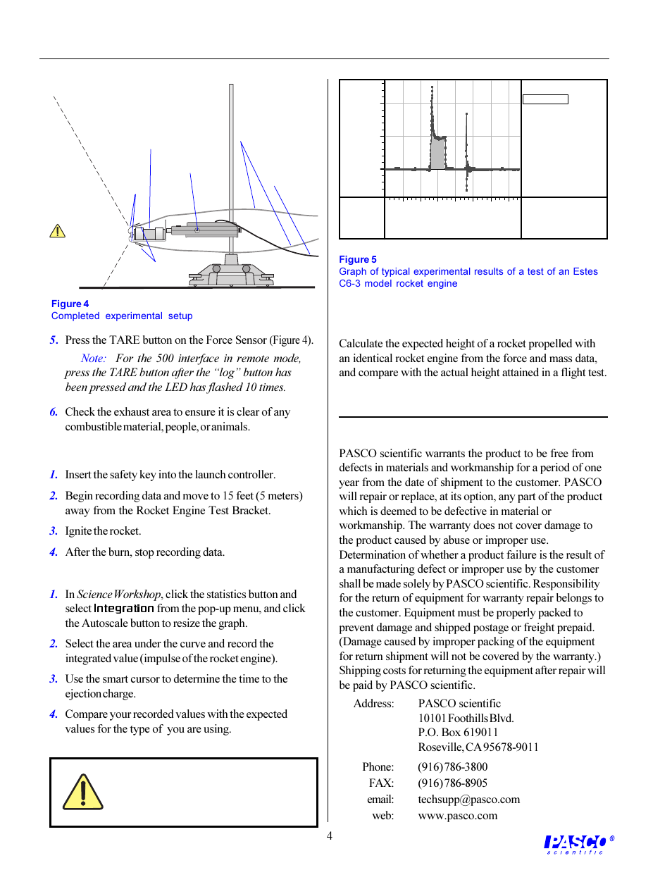 PASCO ME-6617 ROCKET ENGINE TEST BRACKET User Manual | Page 4 / 4