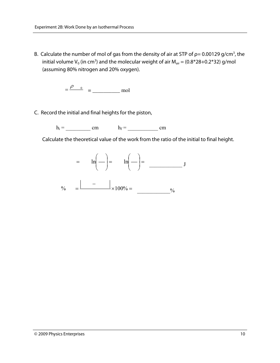 PASCO TD-8565 Adiabatic Gas Law Apparatus User Manual | Page 10 / 25