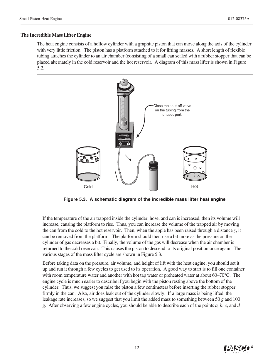 PASCO TD-8592 SMALL PISTON HEAT ENGINE APPARATUS User Manual | Page 17 / 24