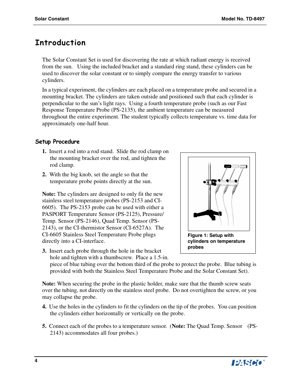 Introduction | PASCO TD-8497 Solar Constant User Manual | Page 5 / 11