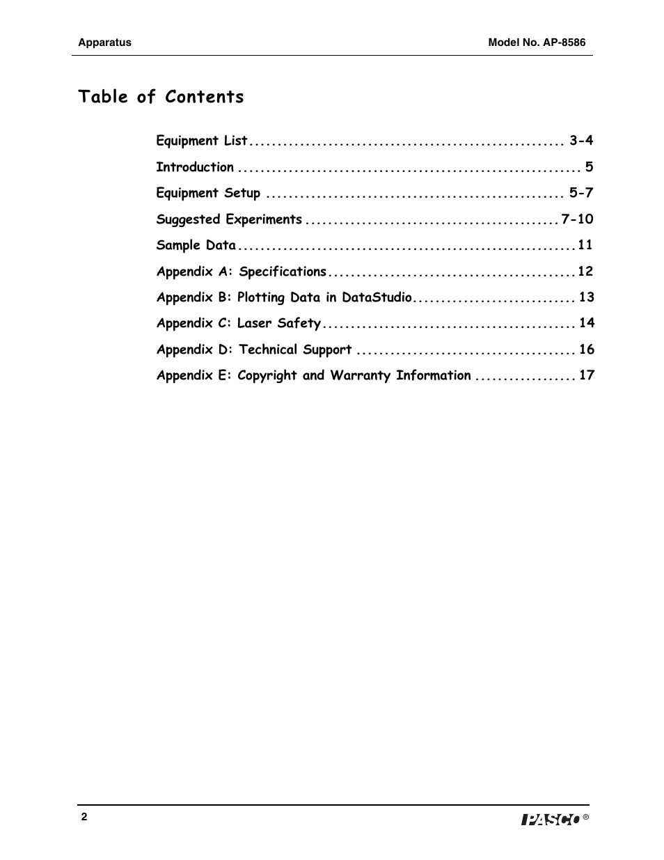PASCO AP-8586 Laser Speed of Light Apparatus User Manual | Page 3 / 18