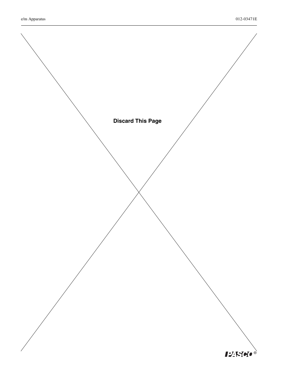 Discard this page | PASCO SE-9638 e-m APPARATUS User Manual | Page 2 / 11