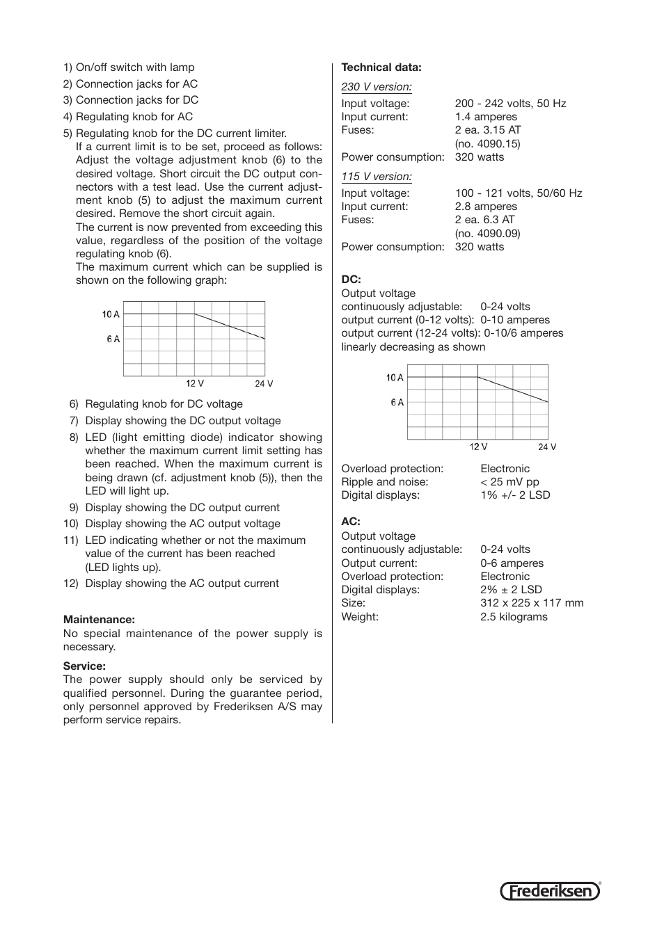 PASCO SF-9584B Power Supply User Manual | Page 2 / 2