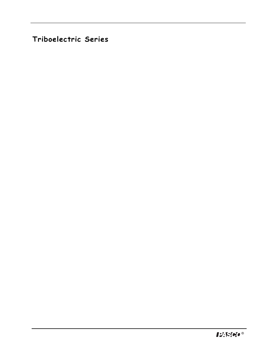 Triboelectric series | PASCO ES-8086 Discover Charge Set User Manual | Page 6 / 9