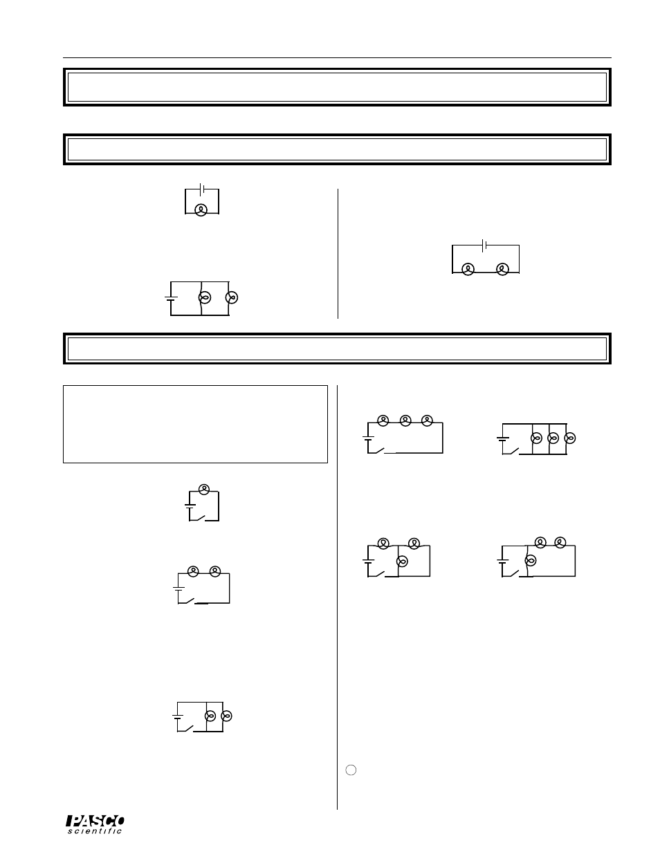 Teacher's guide, Exp 1 - circuits experiment board, Exp 2 - lights in circuits | PASCO EM-8622 BASIC ELECTRICITY User Manual | Page 37 / 44