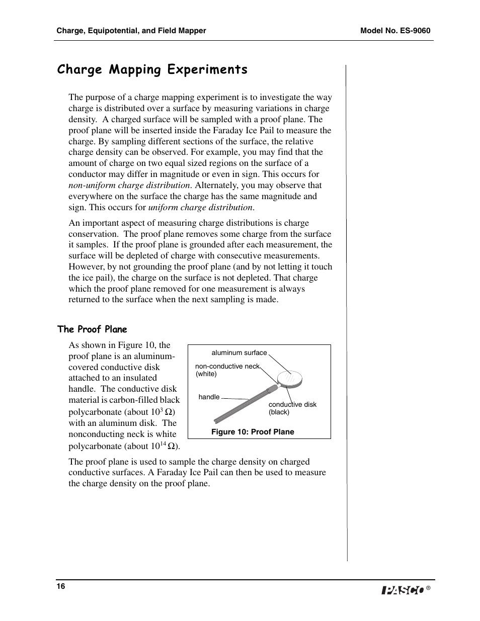 Charge mapping experiments | PASCO ES-9060 Charge, Equipotential and Field Mapper User Manual | Page 17 / 24