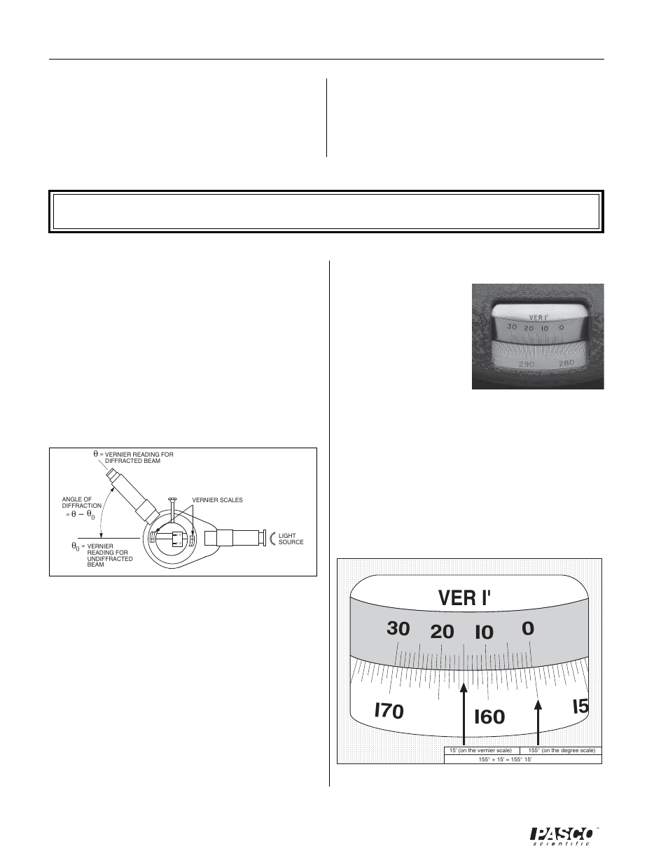 Measuring angles of diffraction, Ver i, I60 i5 | PASCO SP-9268A STUDENT SPECTROMETER User Manual | Page 8 / 16