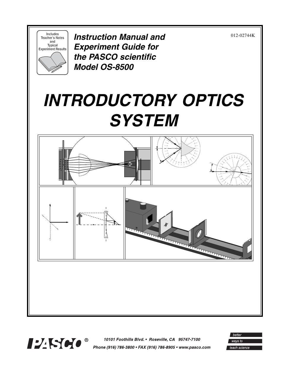 PASCO OS-8500 INTRODUCTORY OPTICS SYSTEM User Manual | 75 pages
