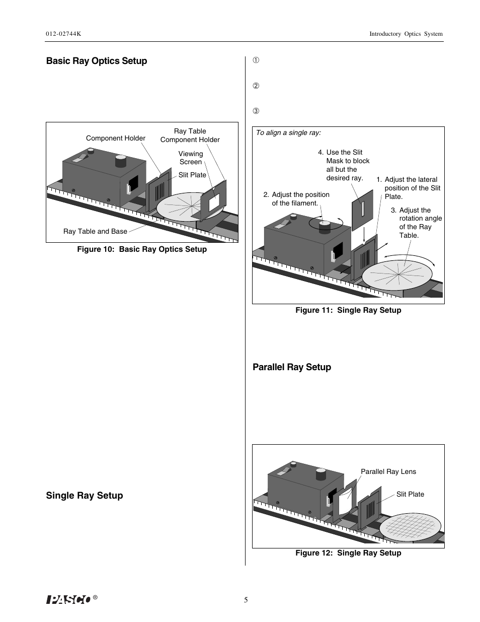 PASCO OS-8500 INTRODUCTORY OPTICS SYSTEM User Manual | Page 11 / 75