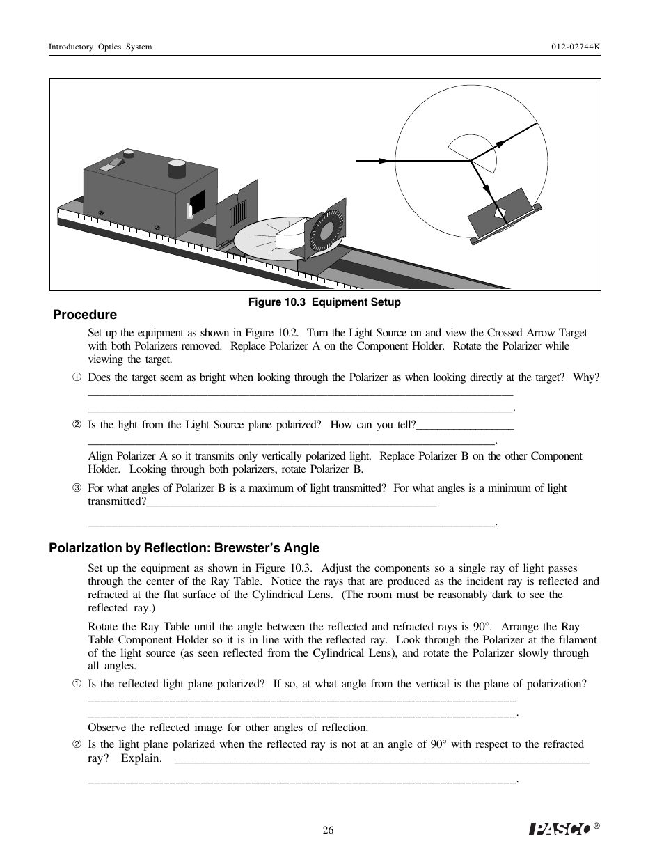 PASCO OS-8500 INTRODUCTORY OPTICS SYSTEM User Manual | Page 32 / 75