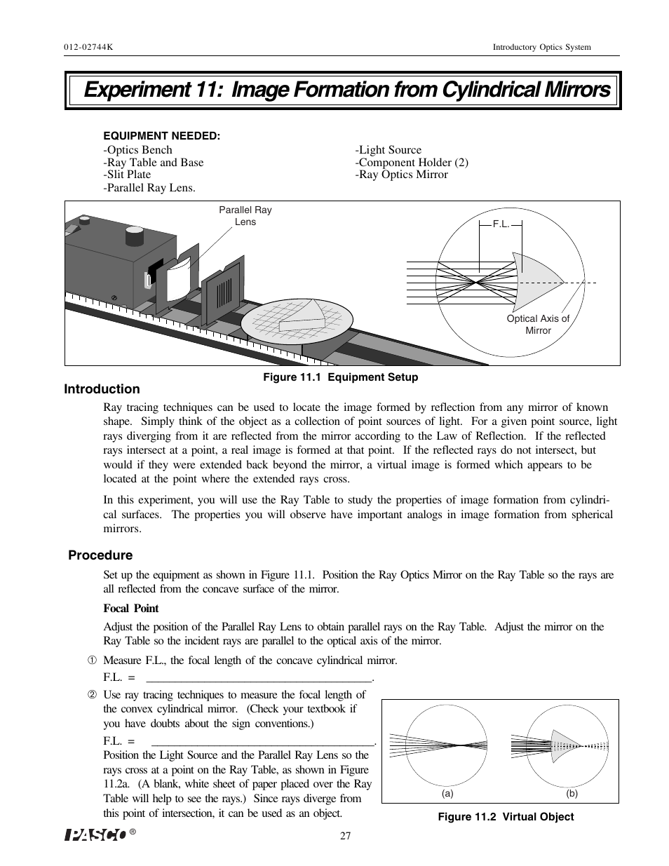 PASCO OS-8500 INTRODUCTORY OPTICS SYSTEM User Manual | Page 33 / 75