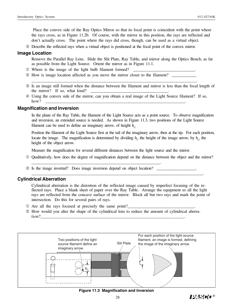 PASCO OS-8500 INTRODUCTORY OPTICS SYSTEM User Manual | Page 34 / 75