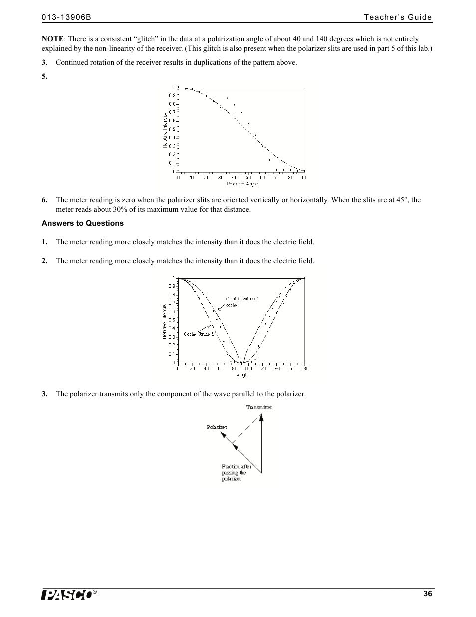 PASCO WA-9316A Complete Microwave Optics System User Manual | Page 36 / 42
