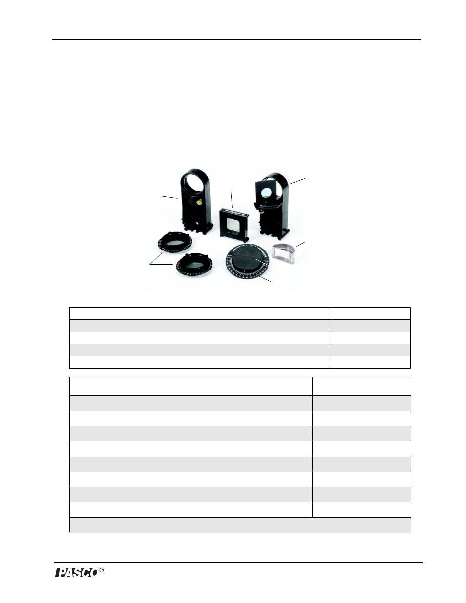 Brewster’s angle accessory, Equipment | PASCO OS-8170A Brewster’s Angle Accessory User Manual | Page 3 / 26