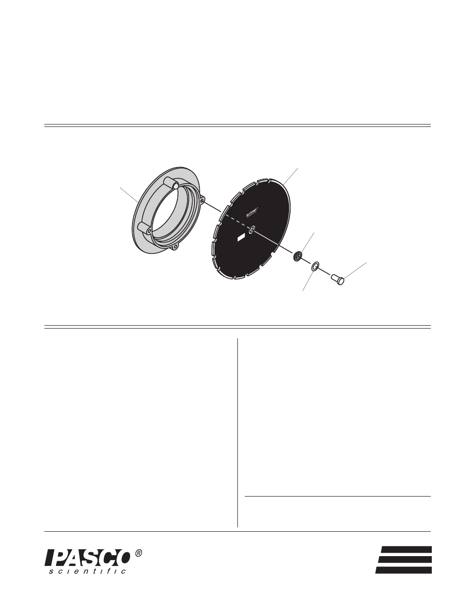 PASCO OS-8523 SLIT DISK REPLACEMENT User Manual | 2 pages