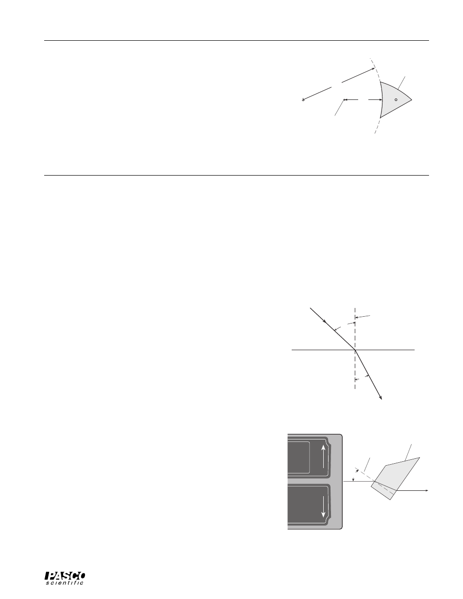 Experiment 5: snell’s law, Purpose, Theory | Procedure, Snell’s law states, Sin θ, Where θ, Is the angle of incidence, θ, Is the angle of refraction, and n, And n | PASCO OS-8536 OPTICS TABLE User Manual | Page 13 / 22