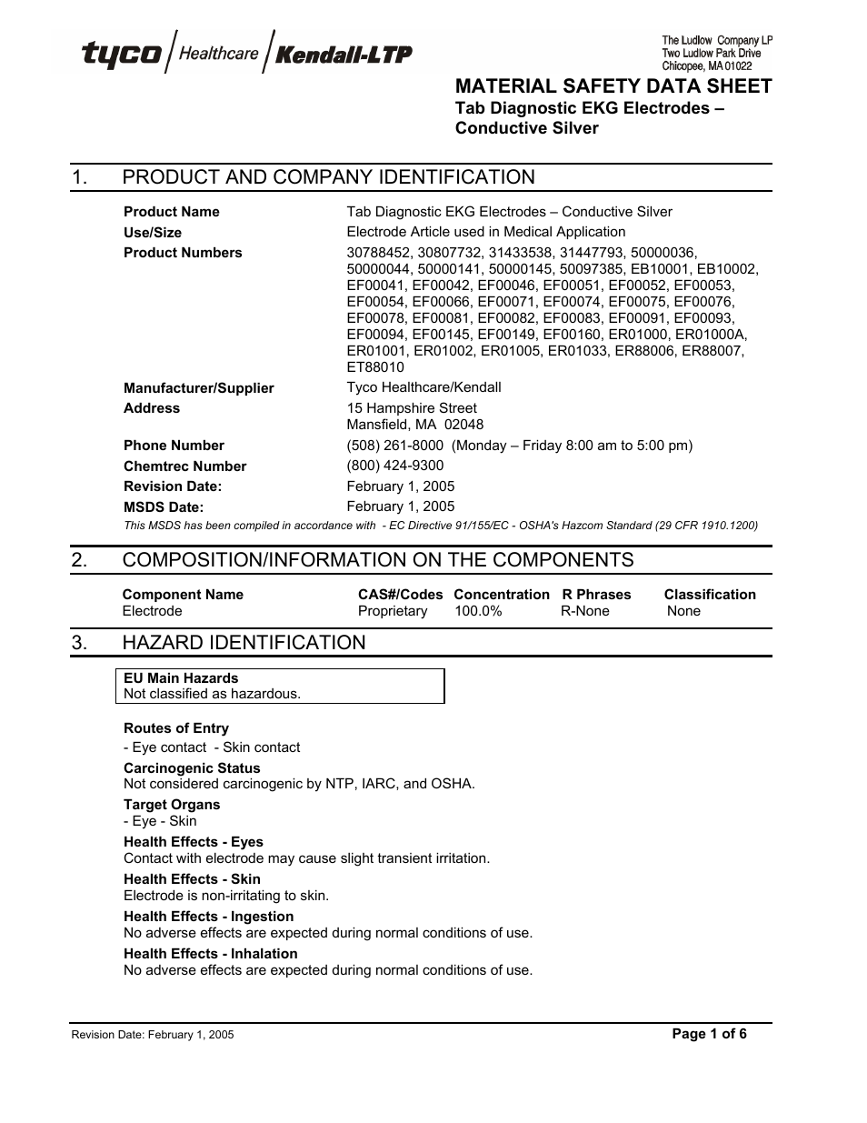 PASCO CI-6620 EKG Sensor Electrode Patches User Manual | 6 pages