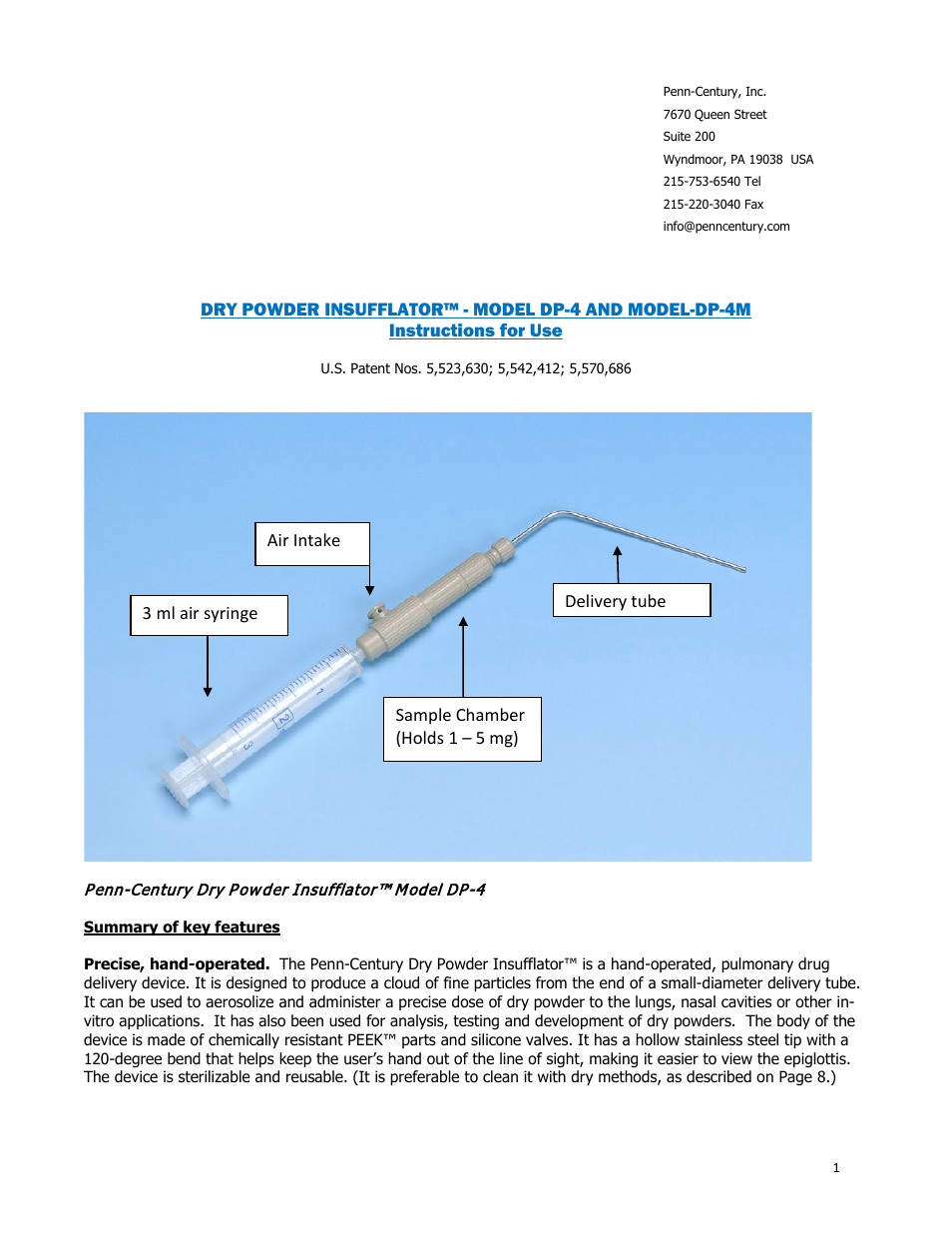 Penn-Century DP-4_4M User Manual | 11 pages