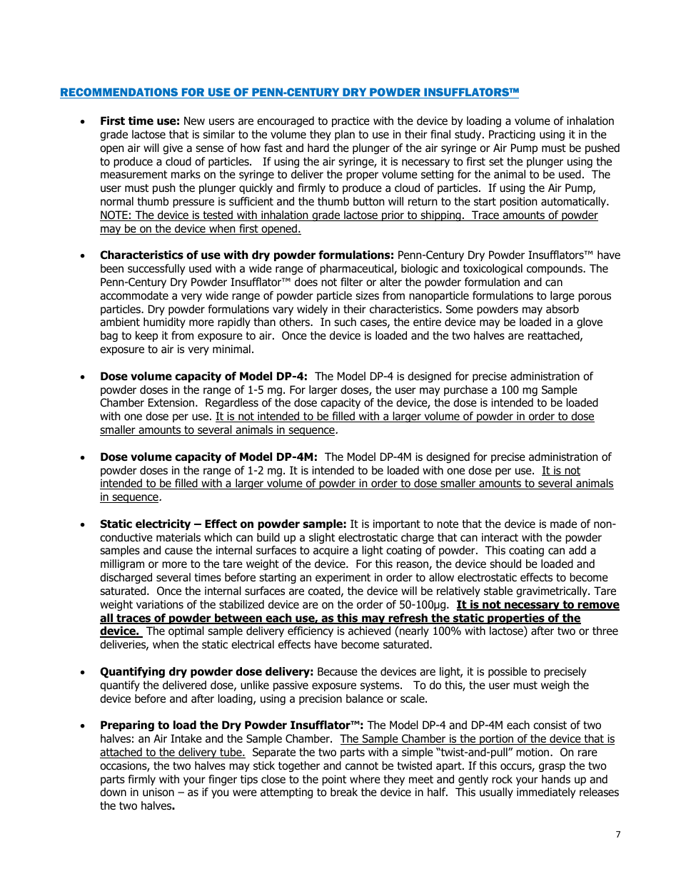 Penn-Century DP-4_4M User Manual | Page 7 / 11