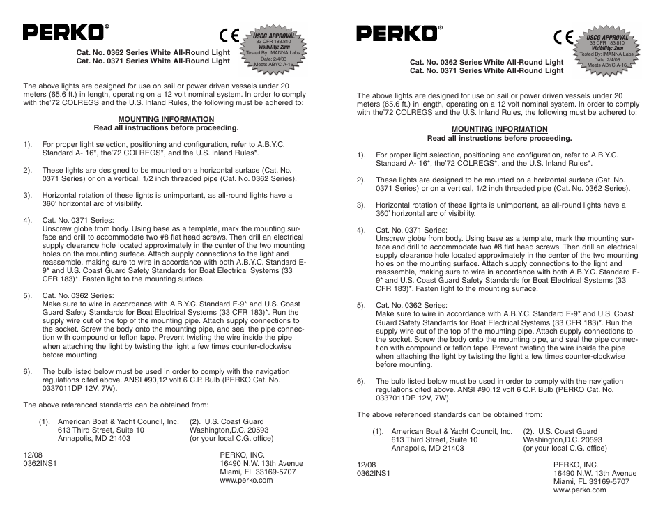 PERKO 0371 User Manual | 1 page