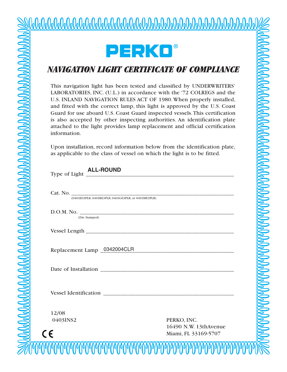 PERKO 0403 User Manual | 2 pages