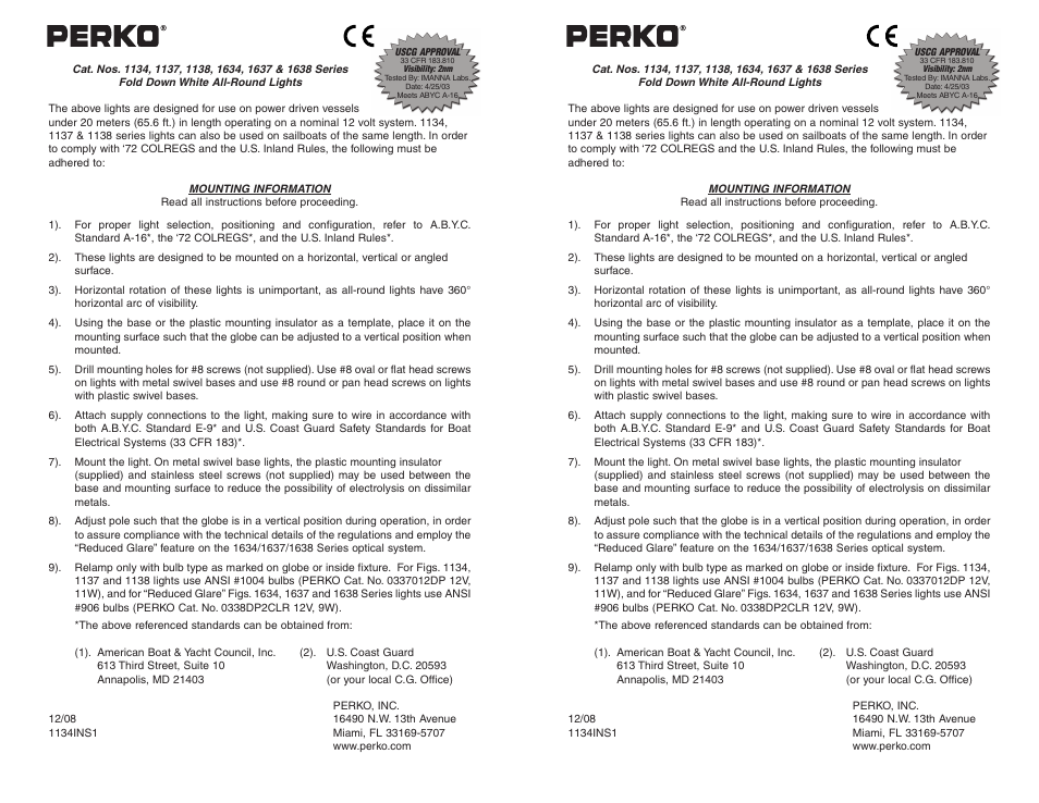 PERKO 1638 User Manual | 1 page