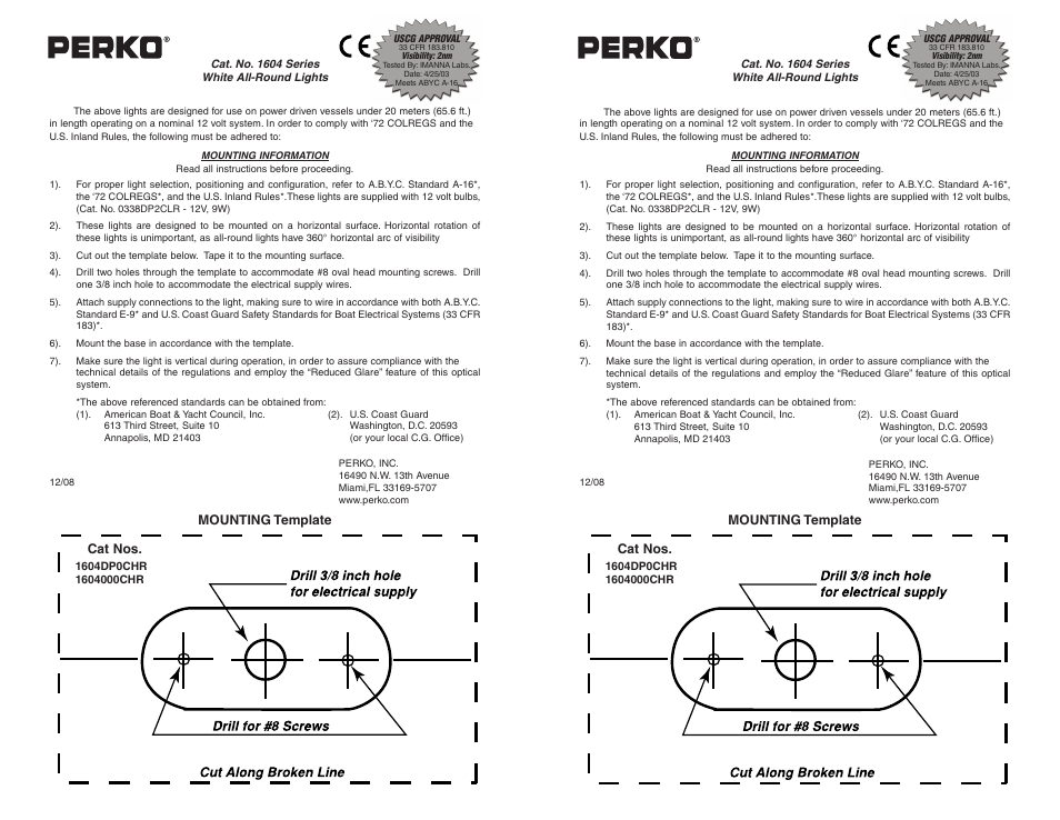 PERKO 1604 User Manual | 1 page