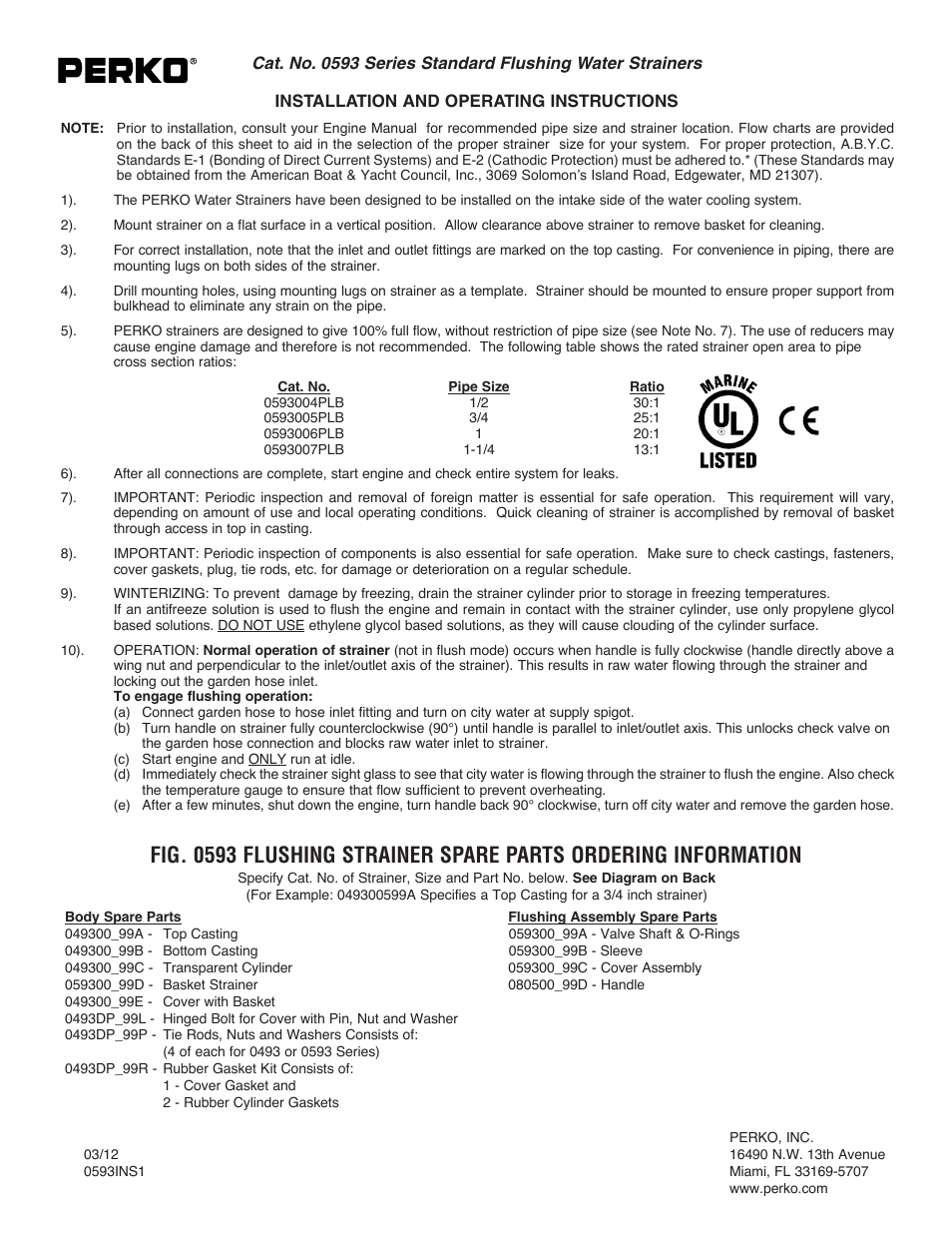 PERKO 0593 User Manual | 2 pages