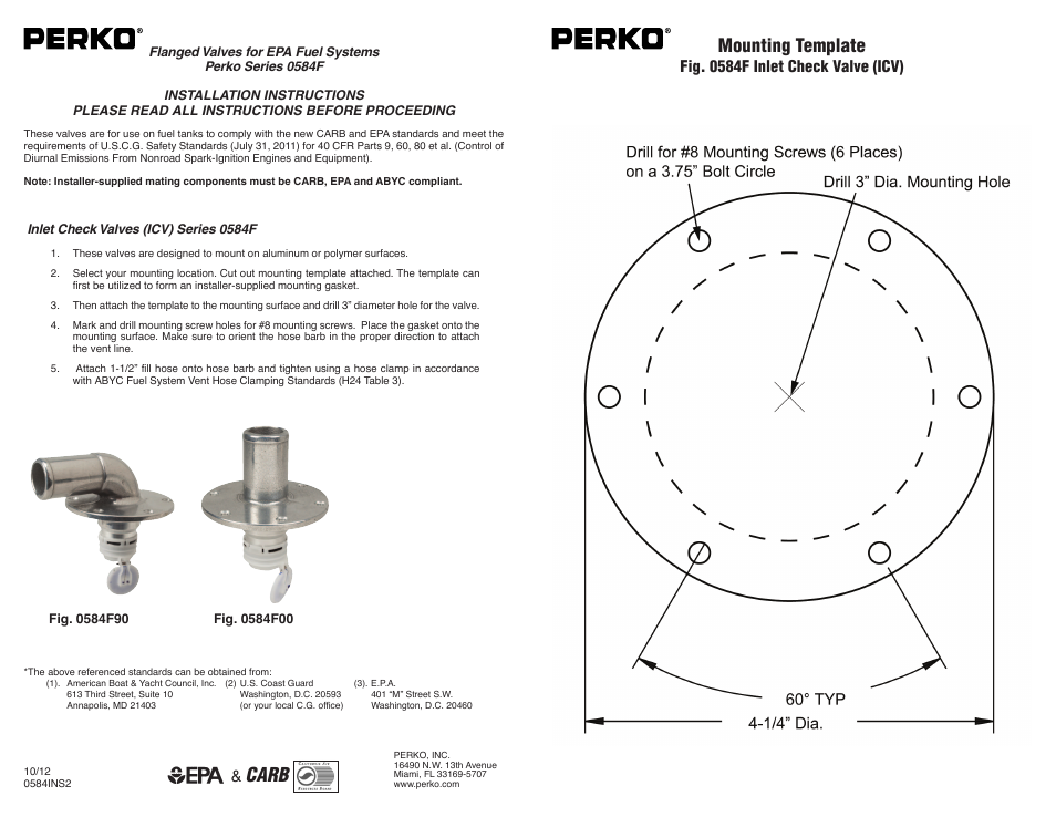 PERKO 0584F User Manual | 1 page