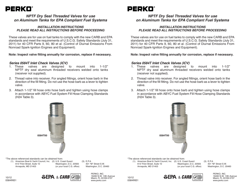 PERKO 0584T User Manual | 1 page