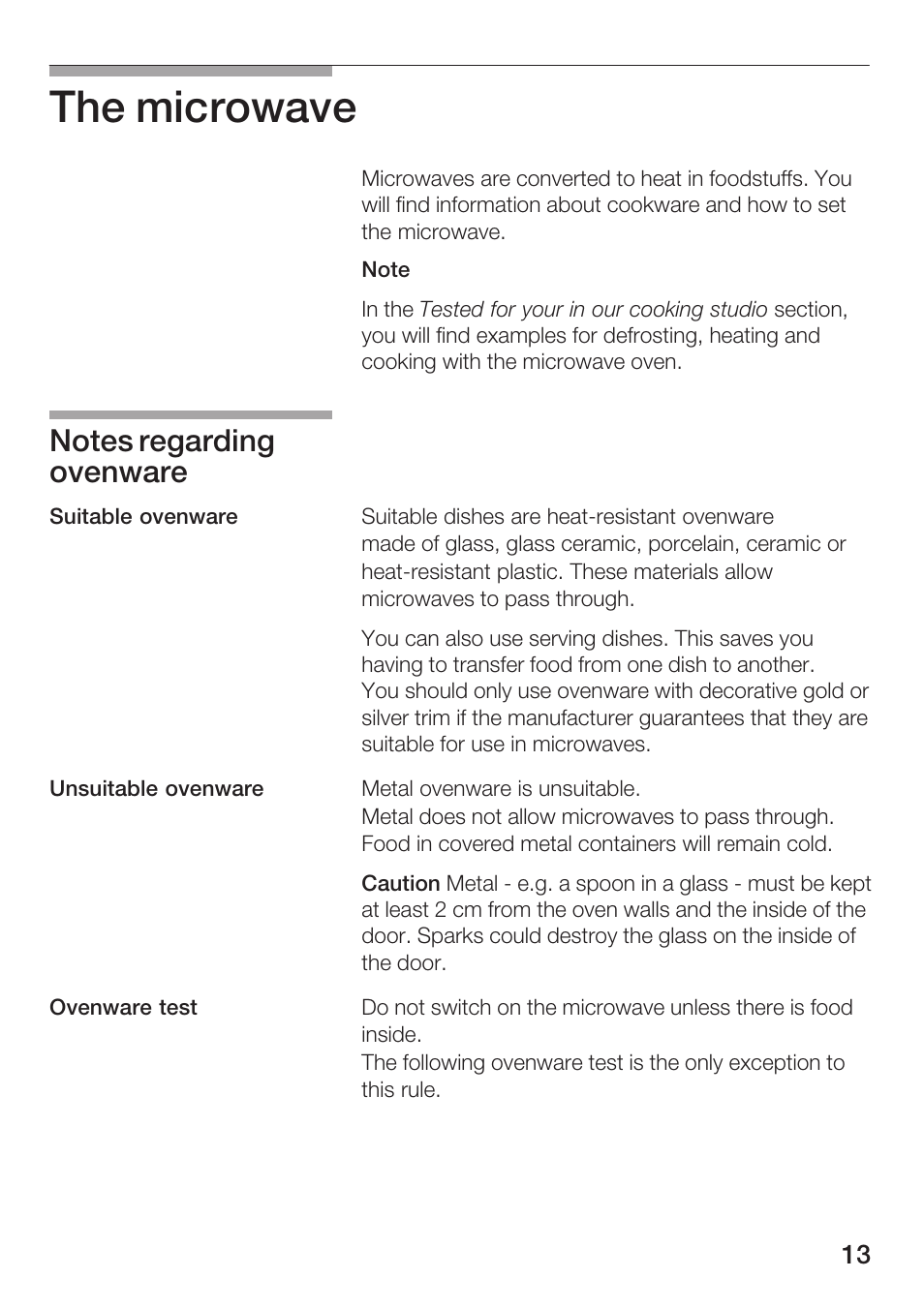 The microwave | Bosch HMT 85ML63 User Manual | Page 13 / 152