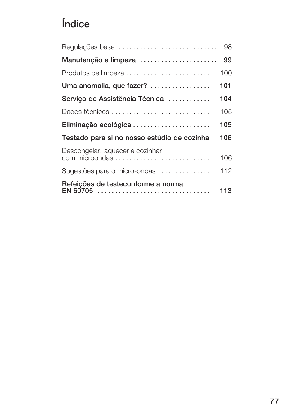 Índice | Bosch HMT 85ML63 User Manual | Page 77 / 152