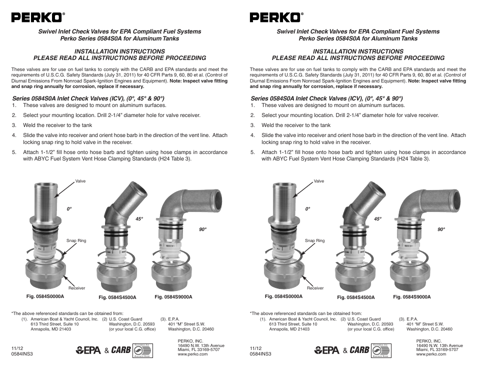 PERKO 0584S User Manual | 2 pages