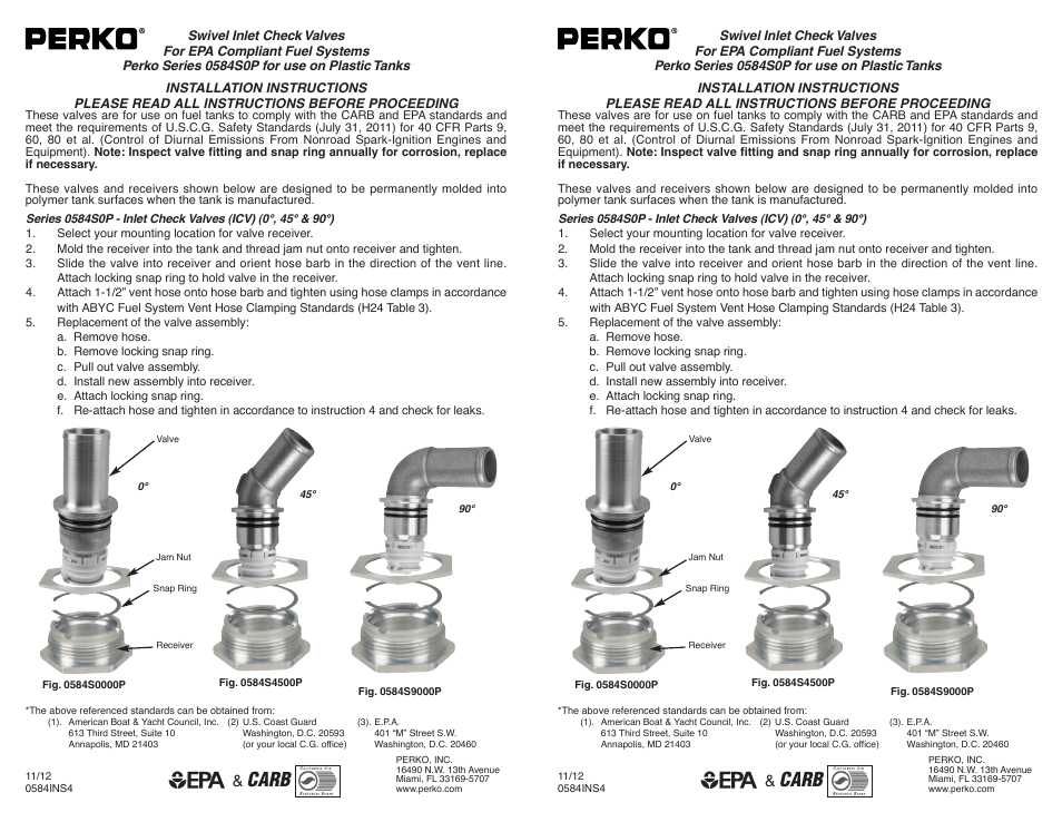 Carb | PERKO 0584S User Manual | Page 2 / 2