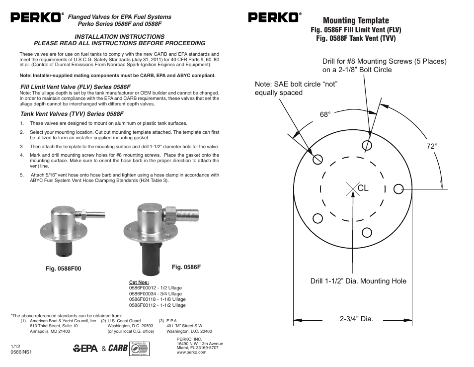 PERKO 0586F User Manual | 1 page