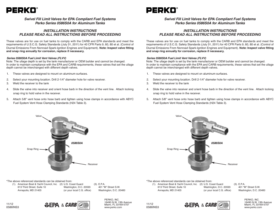PERKO 0586S0A User Manual | 1 page