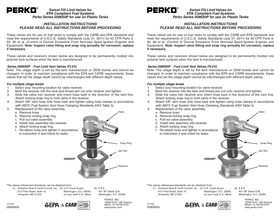 PERKO 0586S0P User Manual | 1 page