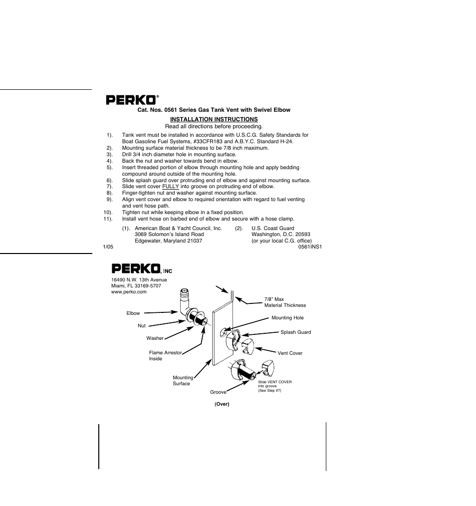 PERKO 0561 User Manual | 1 page