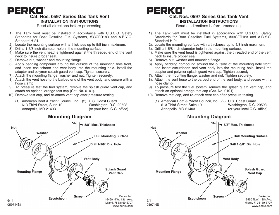 PERKO 0597 User Manual | 1 page