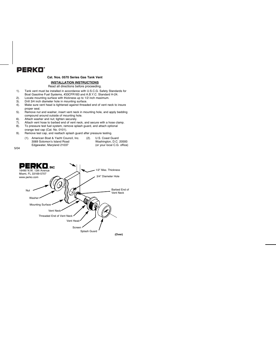 PERKO 0570 User Manual | 1 page