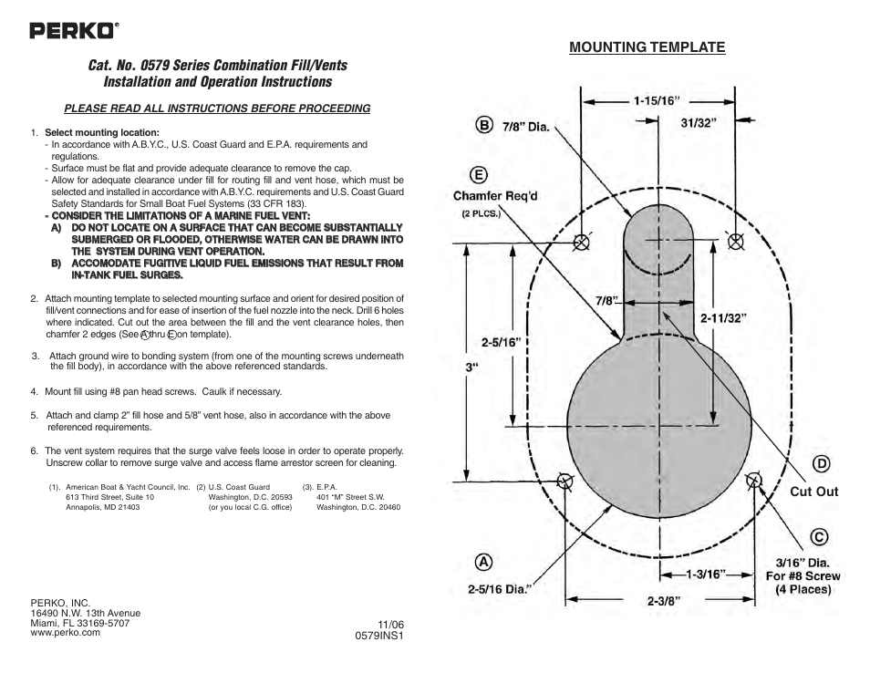 PERKO 0579 User Manual | 1 page