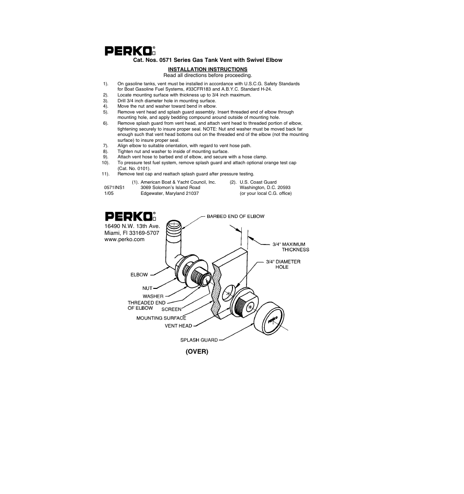 PERKO 0571 User Manual | 1 page